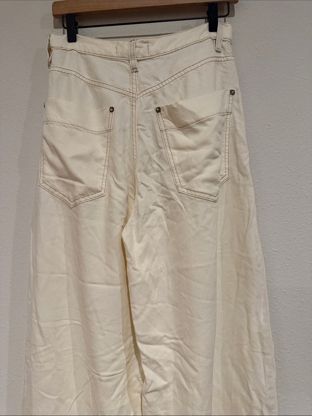 We The Free High-Rise Wide Leg Jeans in Cream - Picture 11 of 14
